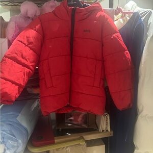 Boss Kids Vibrant Red Puffer Jacket